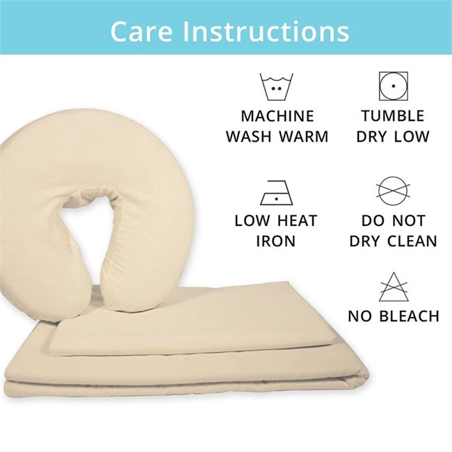 care instructions of flannel massage face cradle covers